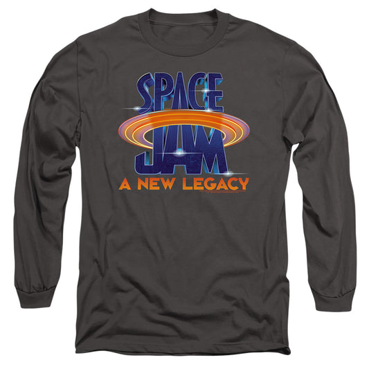 Space Jam 2 Space Jam 2 Logo Mens Long Sleeve Shirt Charcoal Officially Licensed