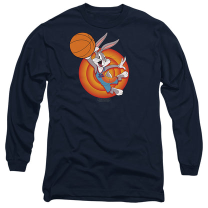 Space Jam 2 Bugs Slam Mens Long Sleeve Shirt Navy Officially Licensed