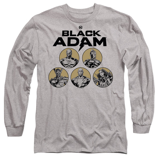 Black Adam Black Adam Contrast Group Mens Long Sleeve Shirt Athletic Heather Officially Licensed