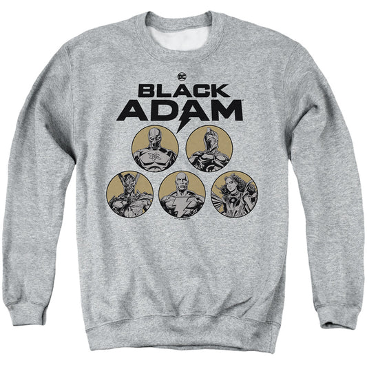 Black Adam Black Adam Contrast Group Mens Crewneck Sweatshirt Athletic Heather Officially Licensed