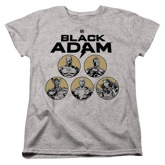 Black Adam Black Adam Contrast Group Womens T Shirt Athletic Heather Officially Licensed