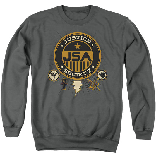 Black Adam Black Adam Justice Society Mens Crewneck Sweatshirt Charcoal