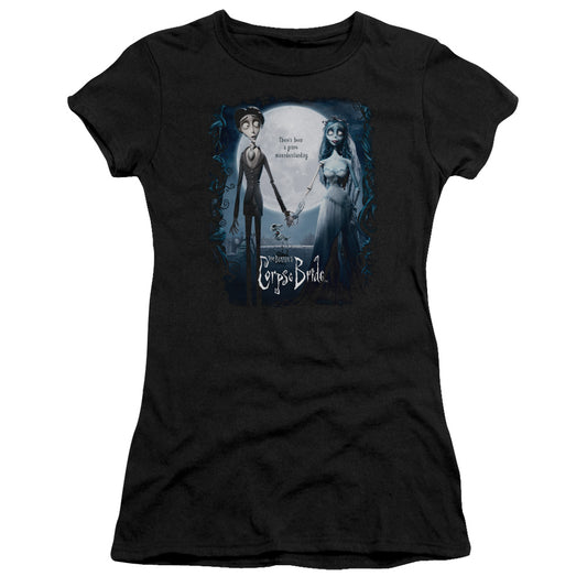 Corpse Bride Poster Junior Sheer Cap Sleeve Womens T Shirt Black