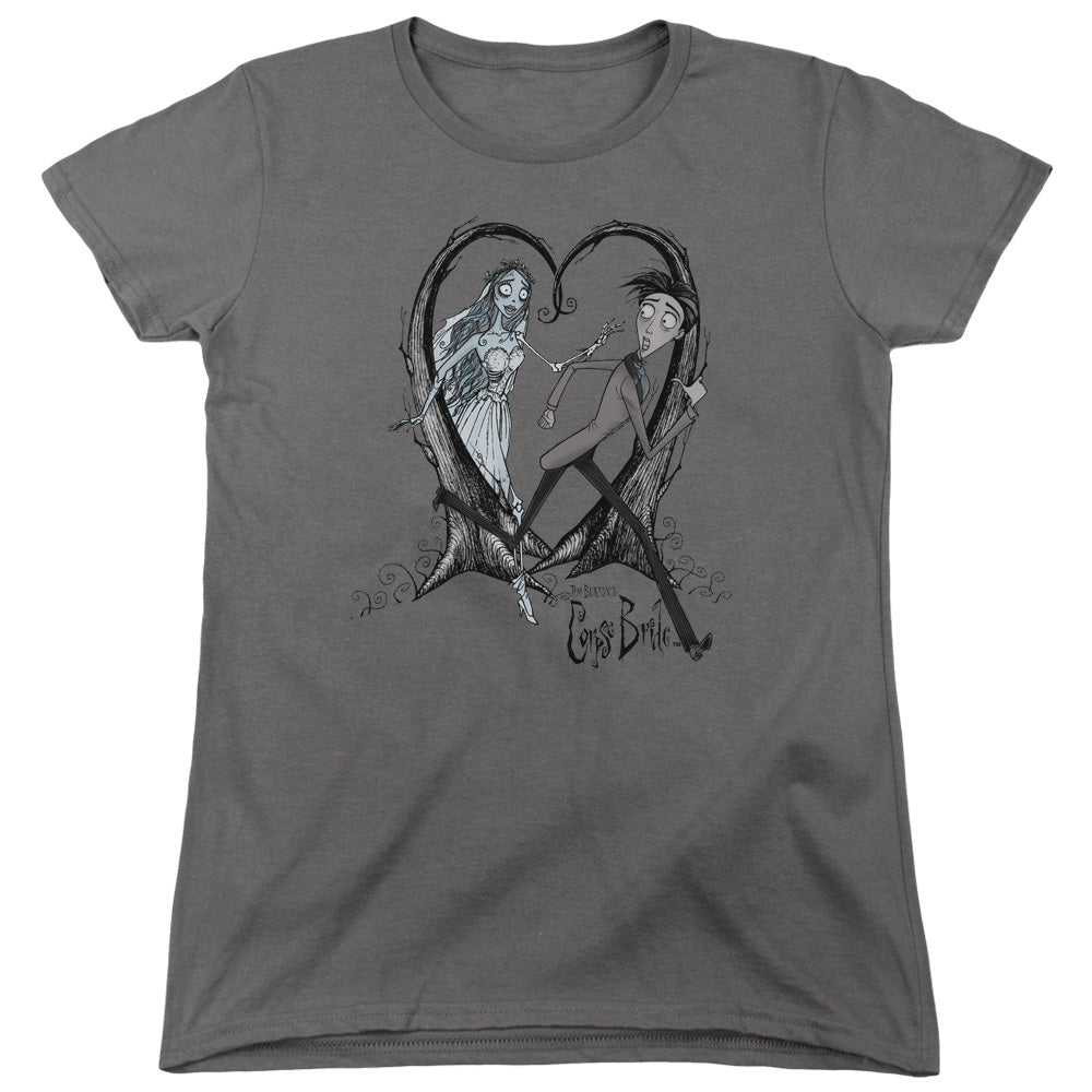 Corpse Bride Runaway Groom Womens T Shirt Charcoal