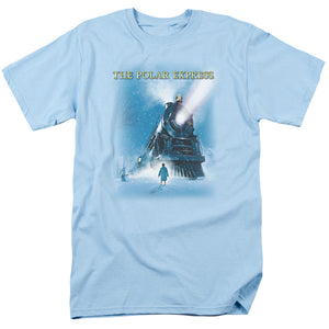 The Polar Express Big Train Mens T Shirt Light Blue