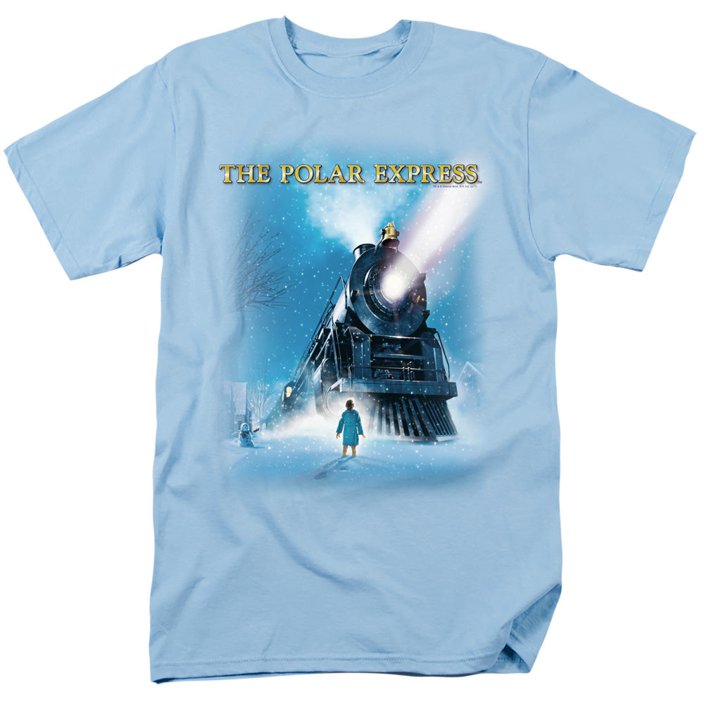 Polar Express Big Train Mens T Shirt Light Blue Officially Licensed