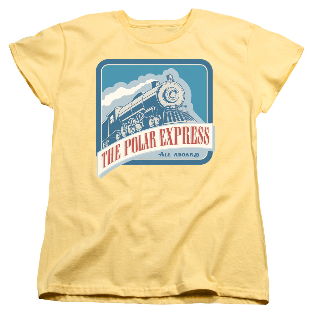 The Polar Express All Aboard Womens T Shirt Yellow