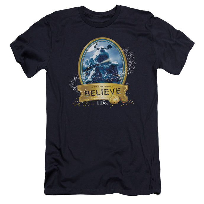 The Polar Express True Believer Premium Bella Canvas Slim Fit Mens T Shirt Navy Blue
