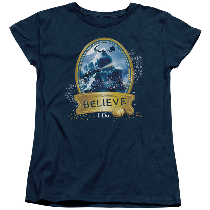 The Polar Express True Believer Womens T Shirt Navy Blue