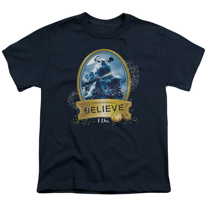 The Polar Express True Believer Kids Youth T Shirt Navy Blue