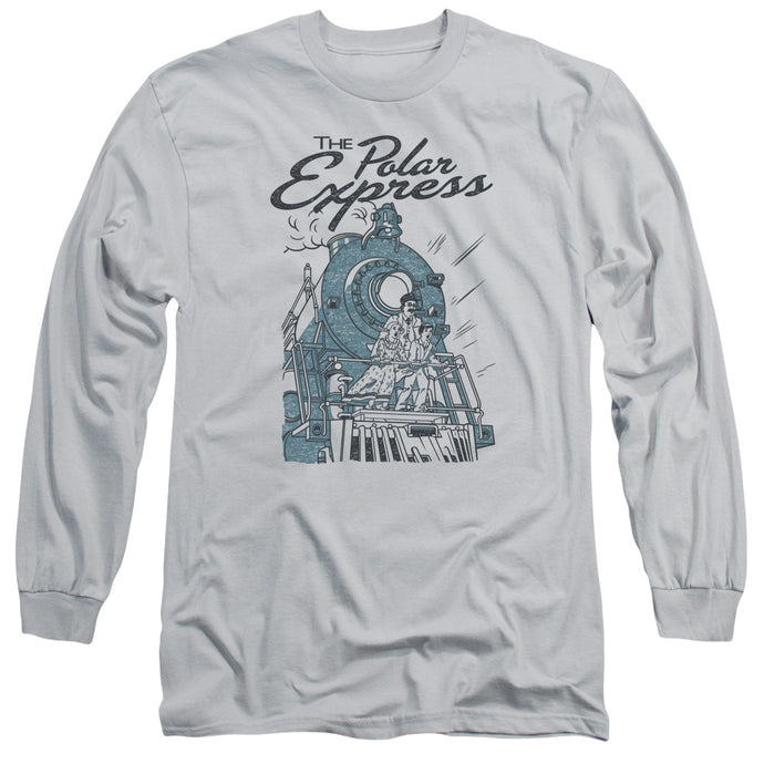 The Polar Express Rail Riders Mens Long Sleeve Shirt Silver