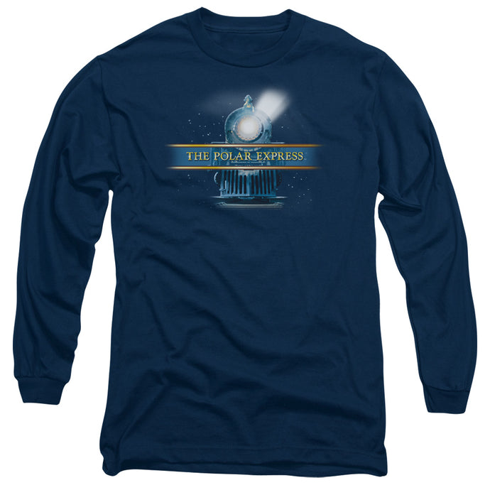The Polar Express Train Logo Mens Long Sleeve Shirt Navy Blue
