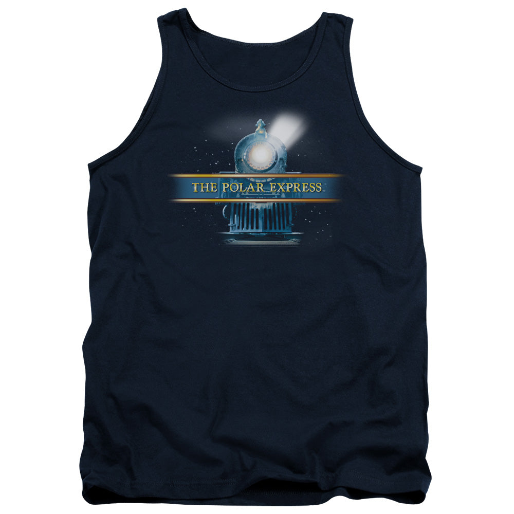 The Polar Express Train Logo Mens Tank Top Shirt Navy Blue