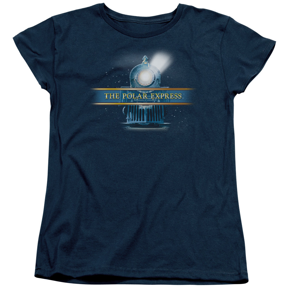 The Polar Express Train Logo Womens T Shirt Navy Blue