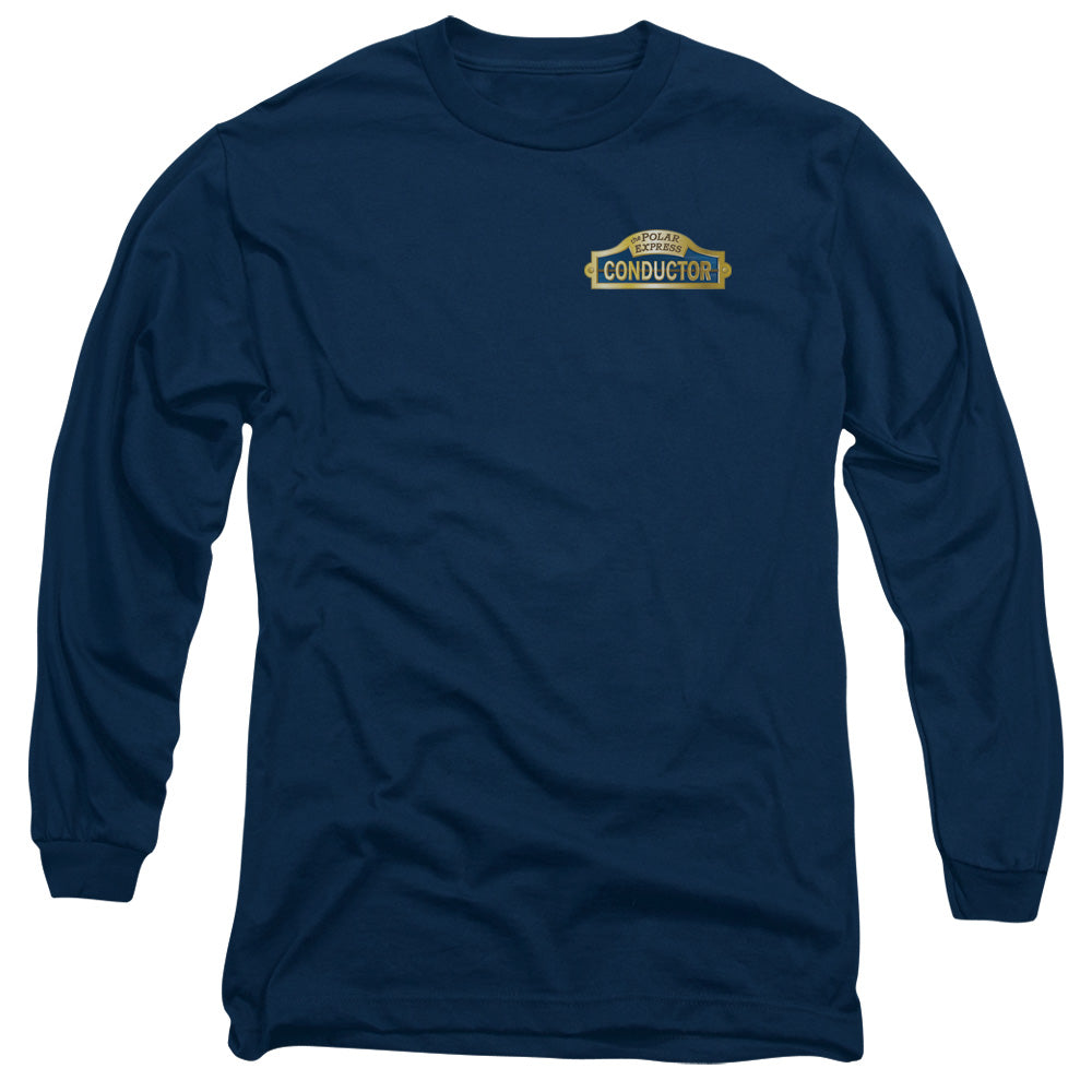 The Polar Express Conductor Mens Long Sleeve Shirt Navy Blue