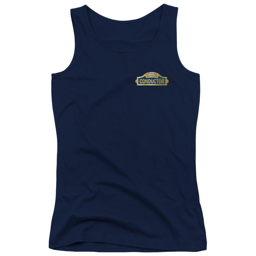 The Polar Express Conductor Womens Tank Top Shirt Navy Blue