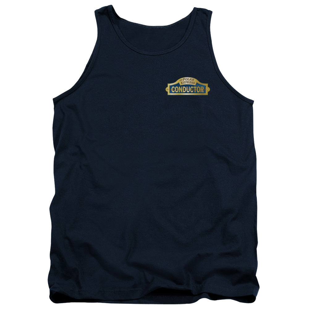 The Polar Express Conductor Mens Tank Top Shirt Navy Blue