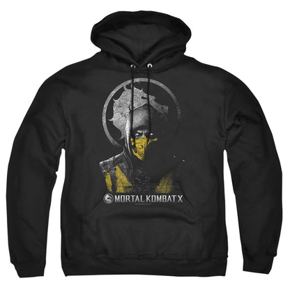 Mortal Kombat X Scorpion Bust Mens Hoodie Black