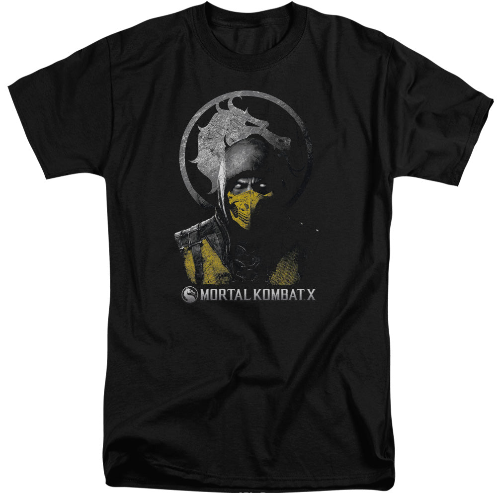 Mortal Kombat X Scorpion Bust Mens Tall T Shirt Black