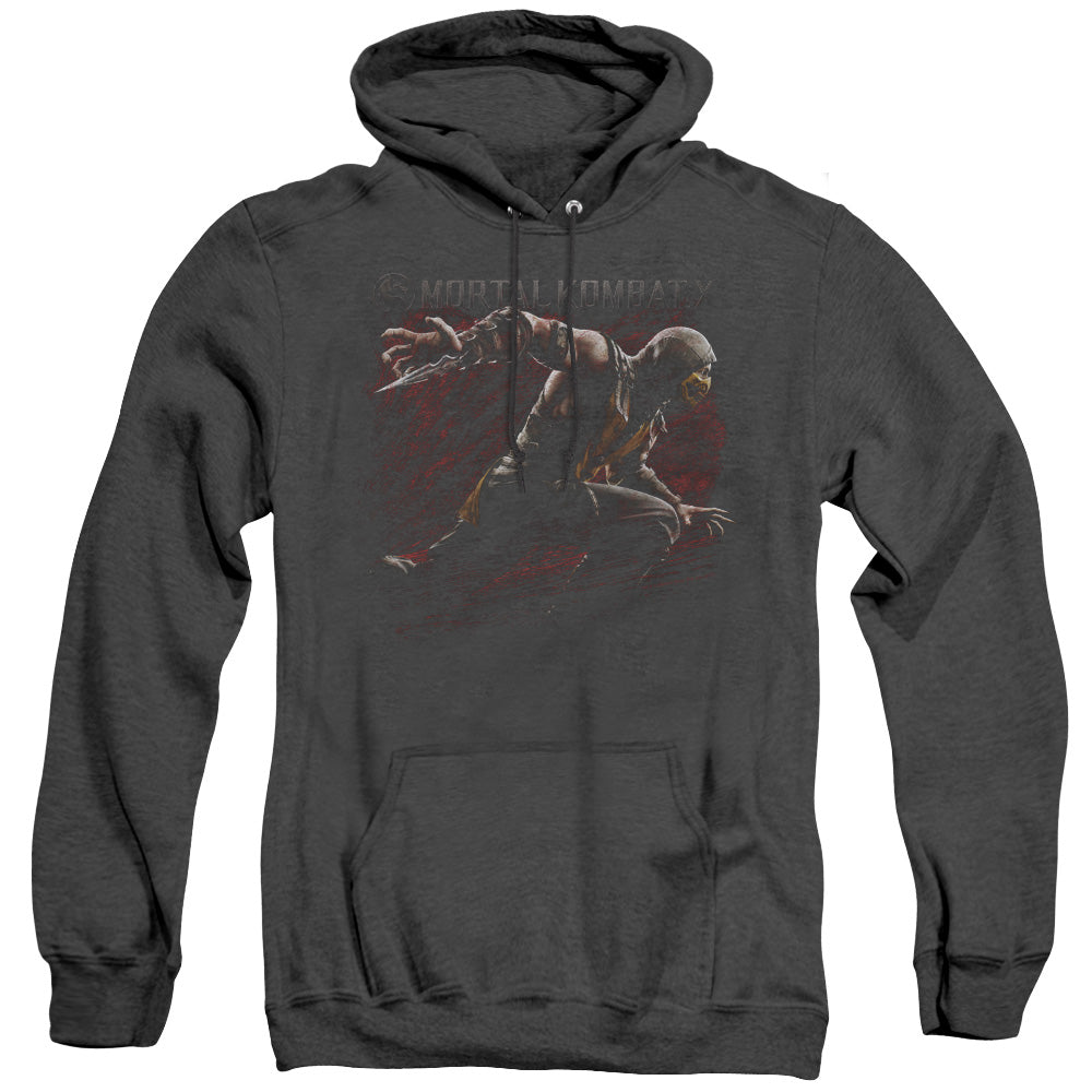 Mortal Kombat X Scorpion Lunge Mens Heather Hoodie Black