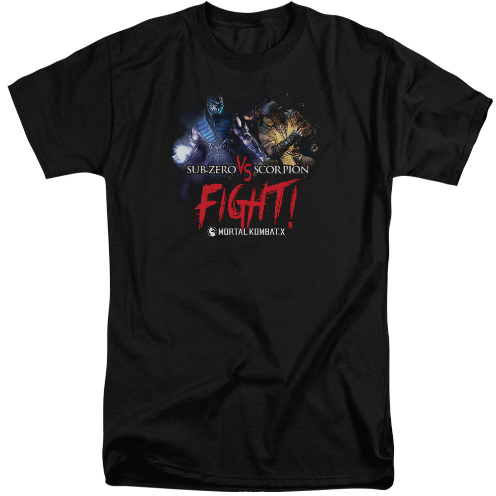 Mortal Kombat X Fight Mens Tall T Shirt Black