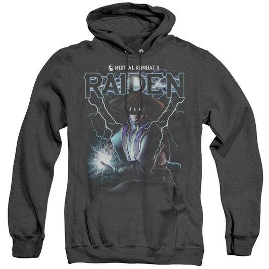 Mortal Kombat Raiden Mens Heather Hoodie Black