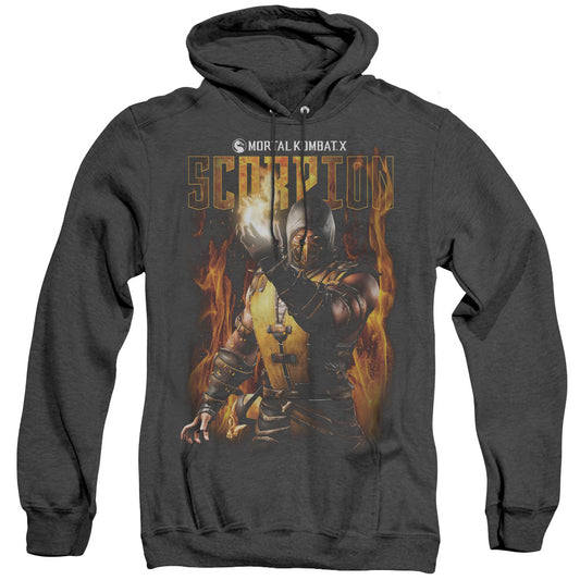 Mortal Kombat Scorpion Mens Heather Hoodie Black