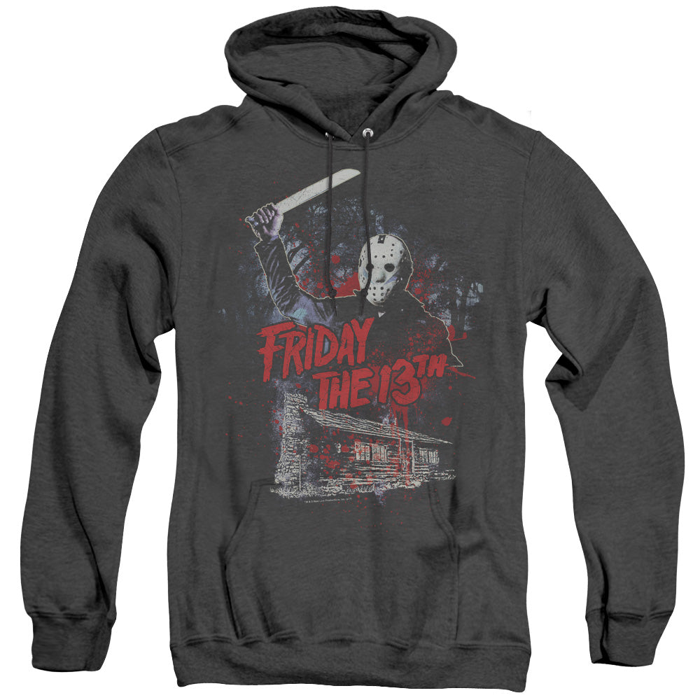 Friday The 13th Cabin Heather Mens Hoodie Black