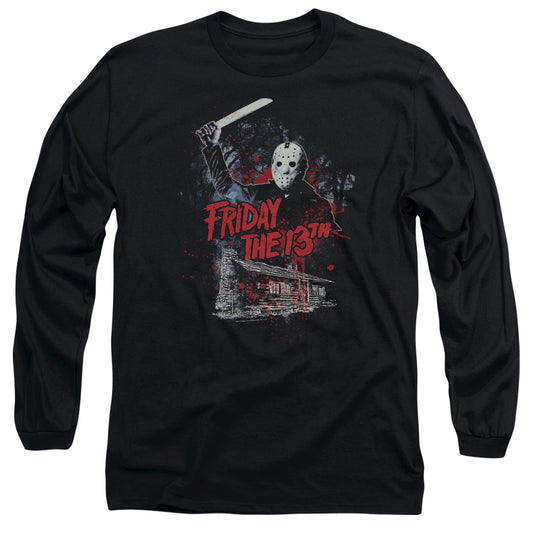 Friday The 13th Cabin Mens Long Sleeve Shirt Black