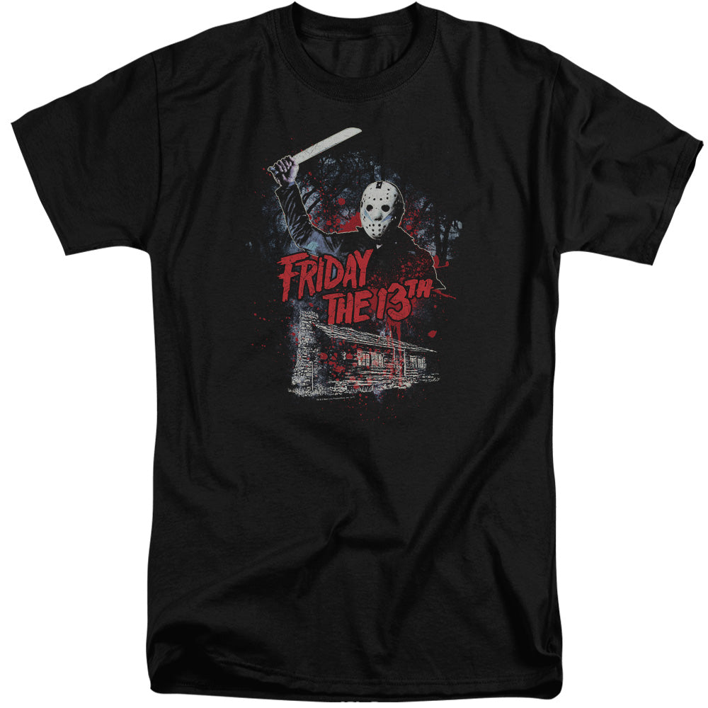 Friday The 13th Cabin Mens Tall T Shirt Black