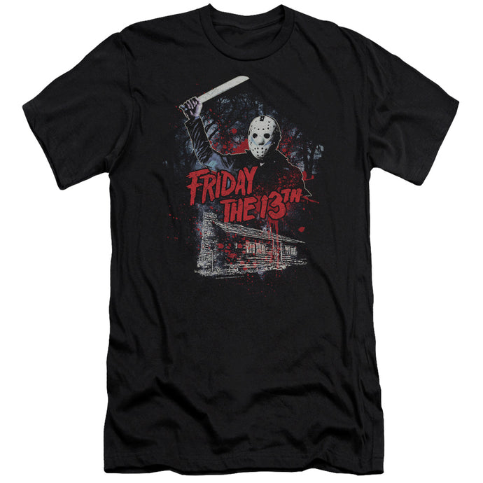 Friday The 13th Cabin Slim Fit Mens T Shirt Black