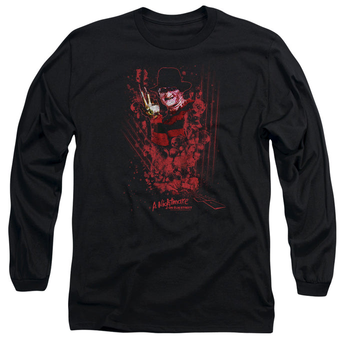 Nightmare On Elm Street One Two Freddys Coming For You Mens Long Sleeve Shirt Black