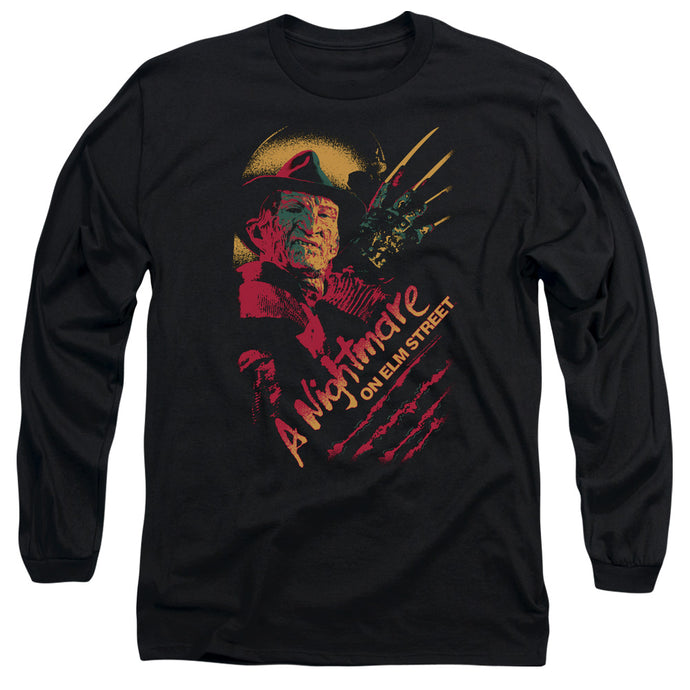 Nightmare On Elm Street Freddy Claws Mens Long Sleeve Shirt Black