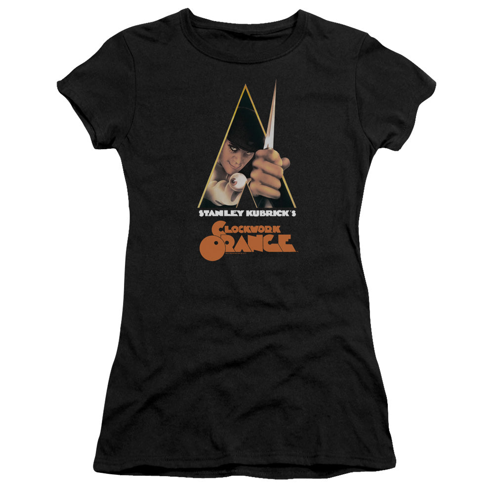 A Clockwork Orange Poster Junior Sheer Cap Sleeve Womens T Shirt Black