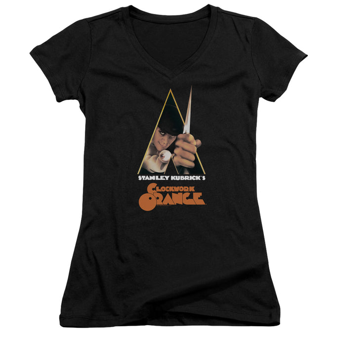A Clockwork Orange Poster Junior Sheer Cap Sleeve V-Neck Womens T Shirt Black