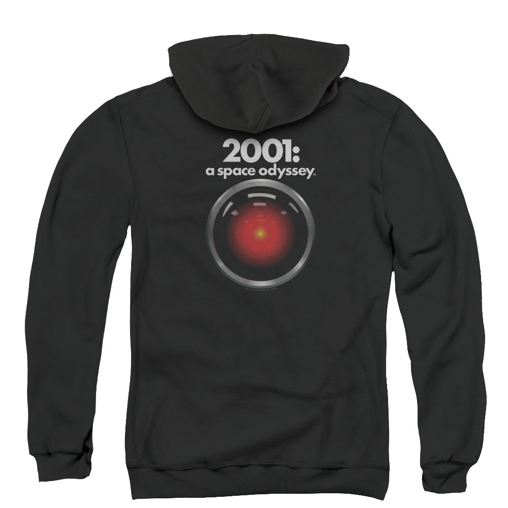 2001 A Space Odyssey Hal Back Print Zipper Mens Hoodie Black