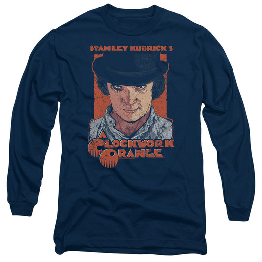 A Clockwork Orange Sinister Stare Mens Long Sleeve Shirt Navy Blue