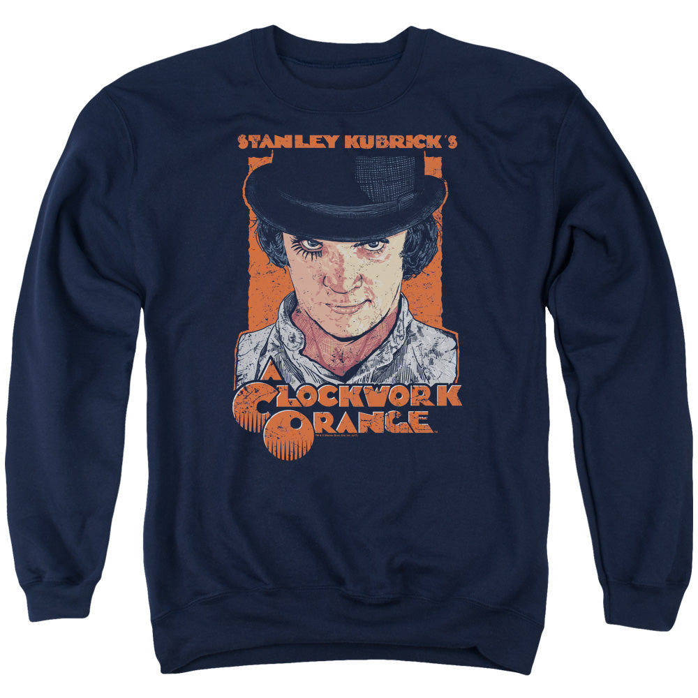 A Clockwork Orange Sinister Stare Mens Crewneck Sweatshirt Navy Blue
