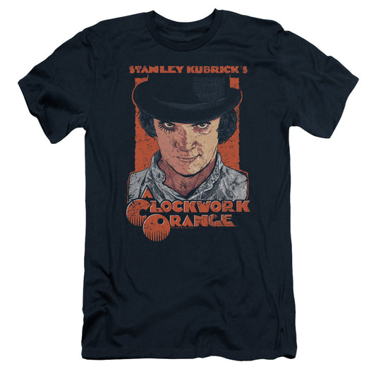 A Clockwork Orange Sinister Stare Slim Fit Mens T Shirt Navy Blue