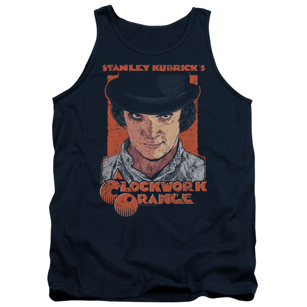 A Clockwork Orange Sinister Stare Mens Tank Top Shirt Navy Blue