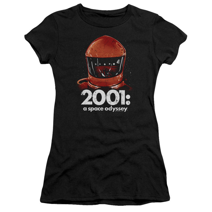 2001 A Space Odyssey Space Travel Junior Sheer Cap Sleeve Womens T Shirt Black