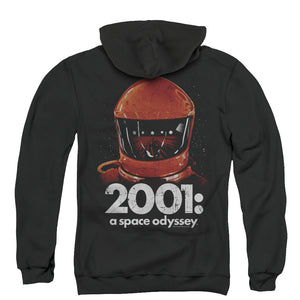 2001 A Space Odyssey Space Travel Back Print Zipper Mens Hoodie Black