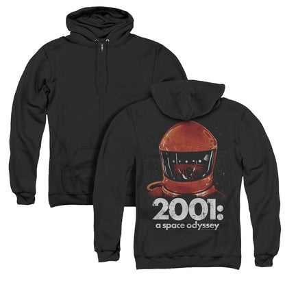 2001 A Space Odyssey Space Travel Back Print Zipper Mens Hoodie Black