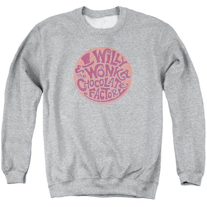 Willy Wonka And The Chocolate Factory Circle Logo Mens Crewneck Sweatshirt Athletic Heather
