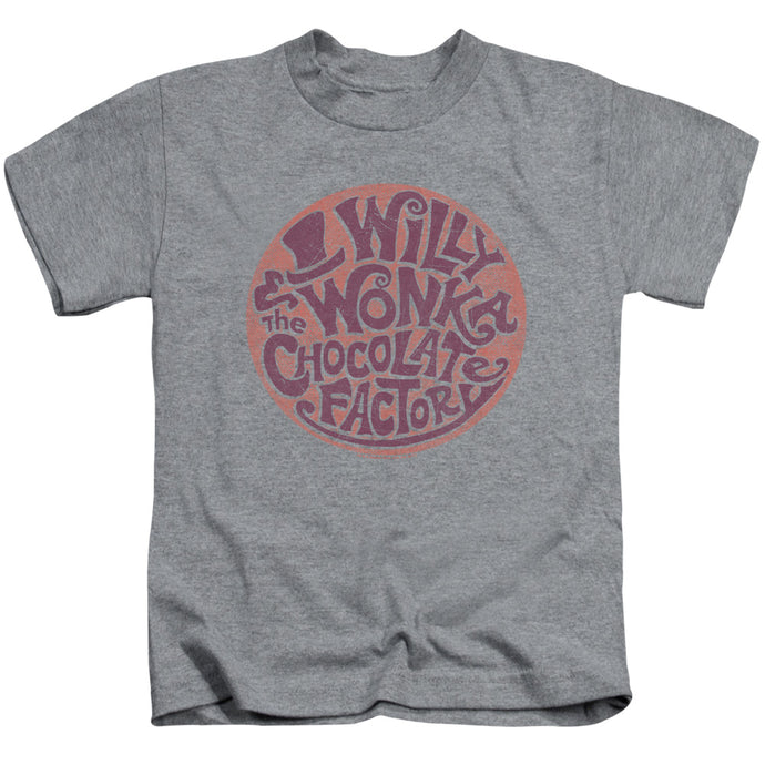 Willy Wonka And The Chocolate Factory Circle Logo Juvenile Kids Youth T Shirt Athletic Heather