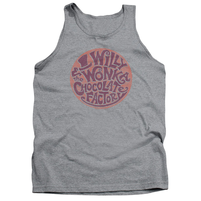 Willy Wonka And The Chocolate Factory Circle Logo Mens Tank Top Shirt Athletic Heather