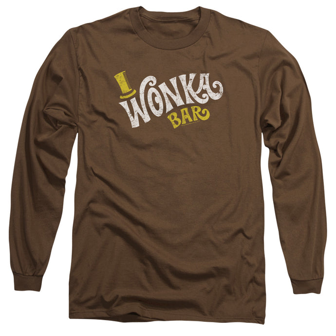Willy Wonka And The Chocolate Factory Wonka Logo Mens Long Sleeve Shirt Coffee