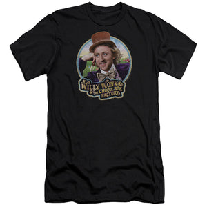 Willy Wonka And The Chocolate Factory Its Scruiddlyumptious Slim Fit Mens T Shirt Black