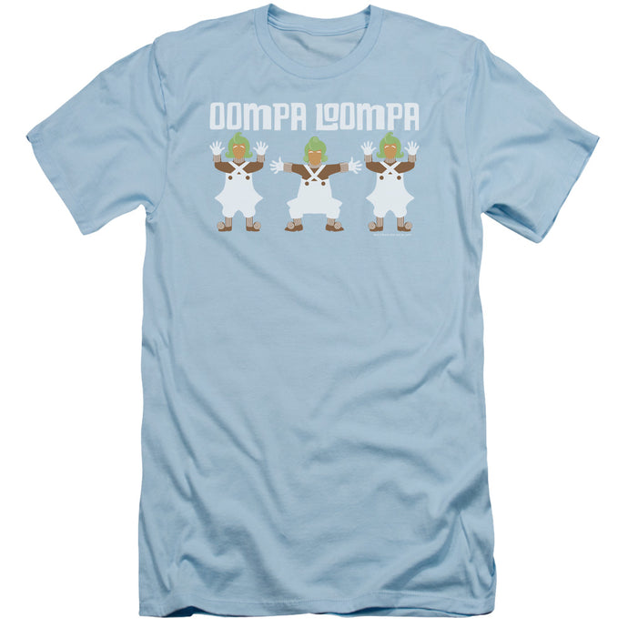 Willy Wonka And The Chocolate Factory Oompa Loompa Slim Fit Mens T Shirt Light Blue