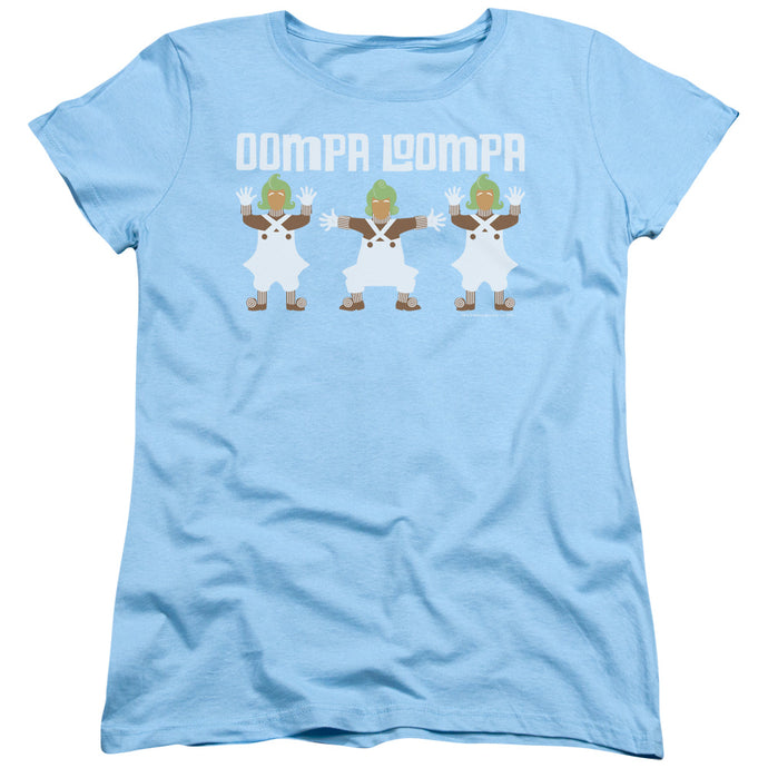 Willy Wonka And The Chocolate Factory Oompa Loompa Womens T Shirt Light Blue